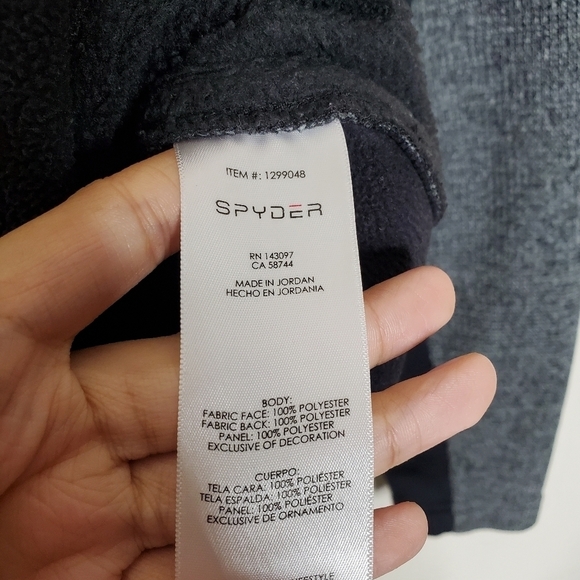 Spyder Outbound Black Fleece Lined Half Zip Pullover Sweatshirt - Picture 11 of 11